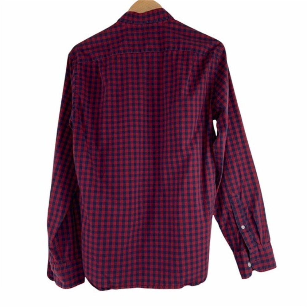 JCrew Merc Flex Gingham Button Down Shirt Long Sleeve Red Blue - Picture 7 of 7
